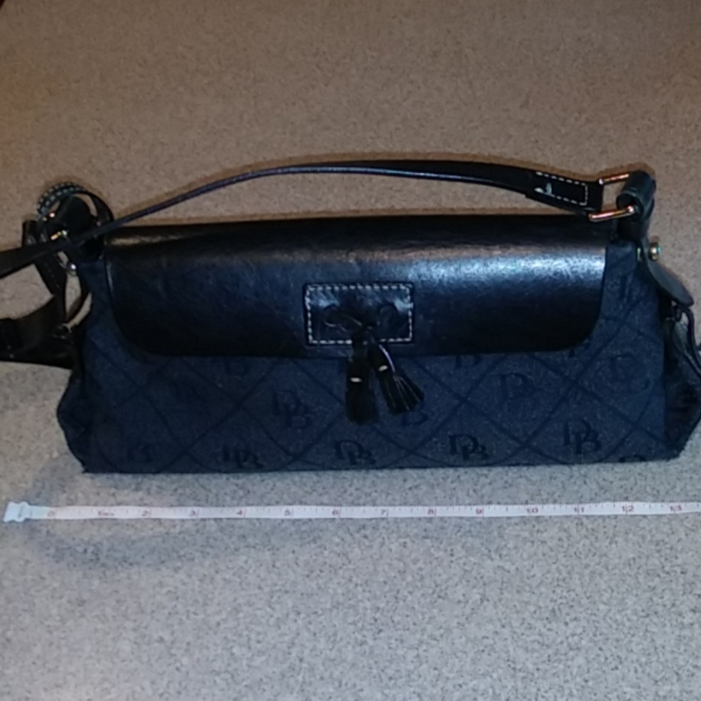 Dooney & Bourke black leather & jacquard bag